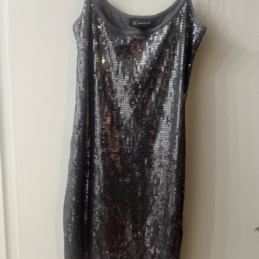 Gunmetal Grey Sequin Dress